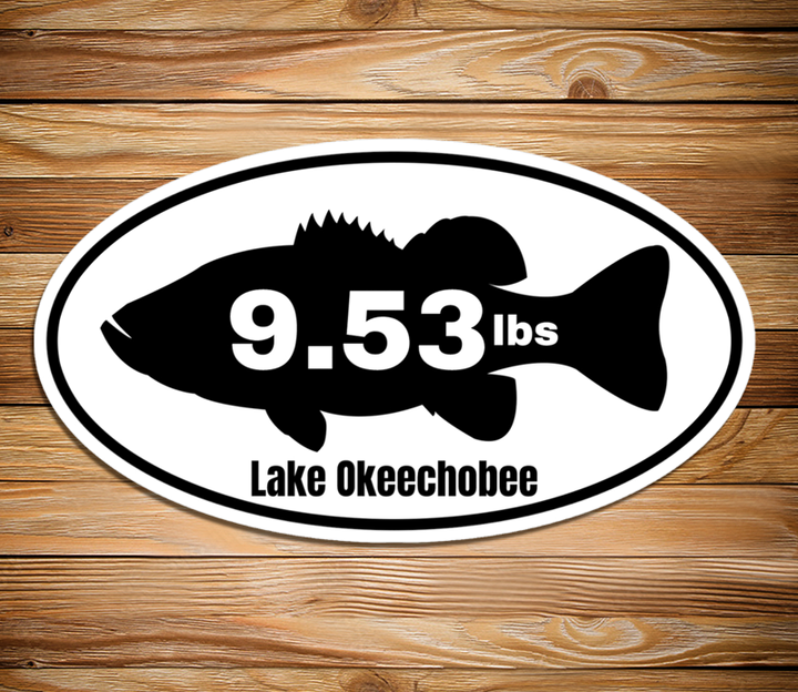 Personalized Largemouth Bass - Oval PB STICKER - PMPB