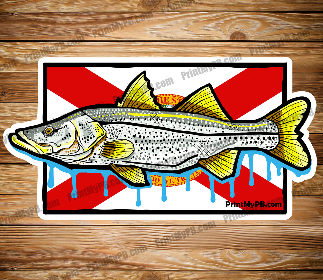 Florida Snook Flag Sticker - PMPB